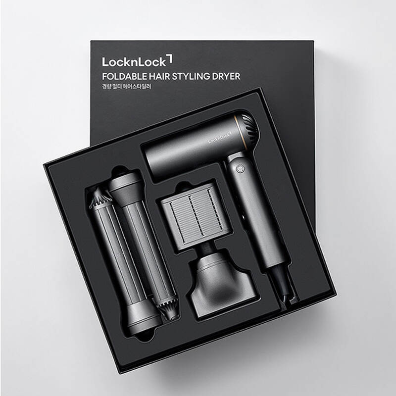 LocknLock Foldable Hair Styling Dryer ENA626GRY – Gray, 1300W, Negative Ion Technology, , large image number null
